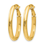 14K Polished Oval Hoop Earrings