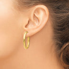 14K Polished Oval Hoop Earrings