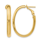 14K Polished Oval Hoop Earrings