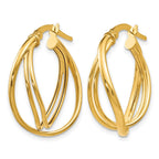14K Polished Twist Hoop Earrings