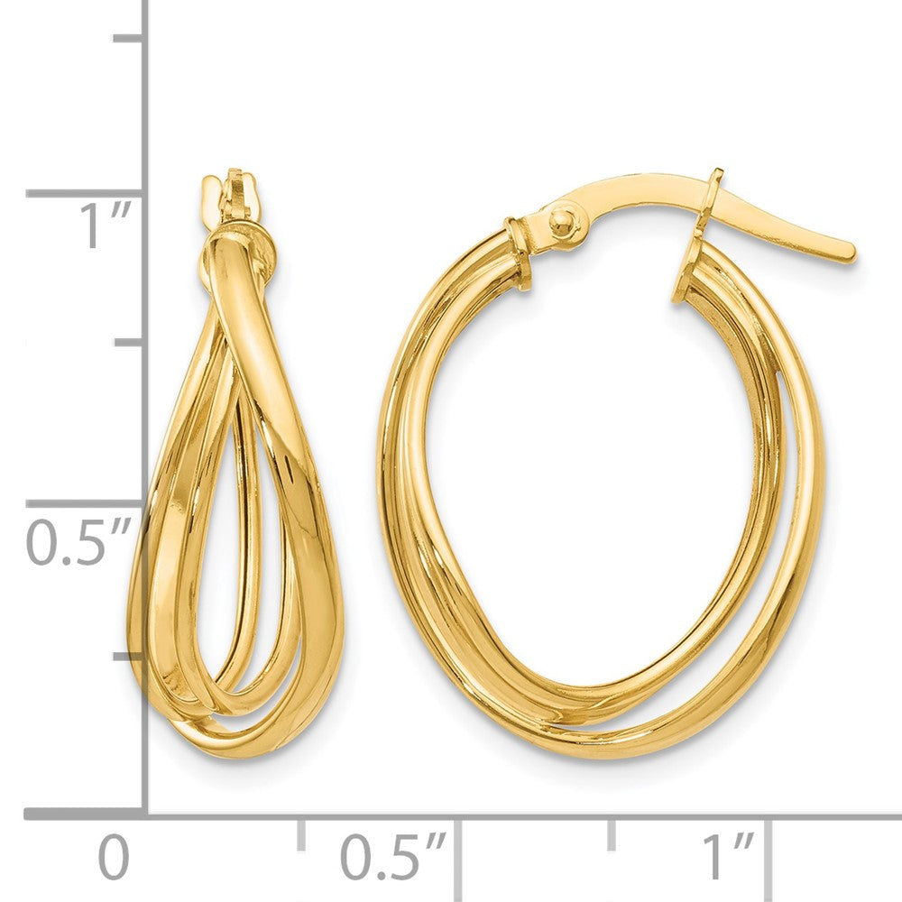 14K Polished Twist Hoop Earrings