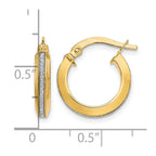 14K Polished Glimmer Infused Hoop Earrings