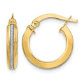 14K Polished Glimmer Infused Hoop Earrings