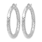 14K ForeverLite White Gold Polished and Textured Earrings