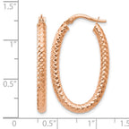14K ForeverLite Rose Gold Polished and Textured Earrings