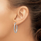 14K ForeverLite White Gold Polished and Textured Earrings