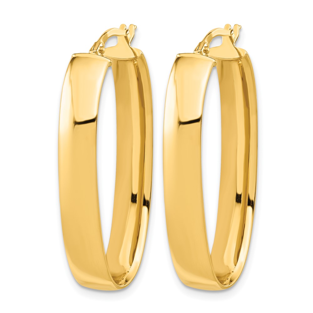 14K Polished Oval Hoop Earrings