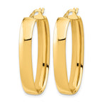 14K Polished Oval Hoop Earrings