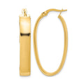 14K Polished Oval Hoop Earrings