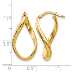 14K Polished Oval Twisted Hoop Earrings