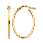 14K Polished Oval Hoop Earrings