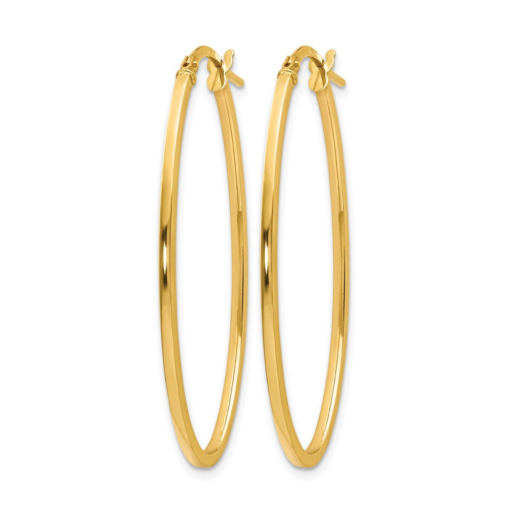 14K Polished Oval Hoop Earrings