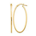 14K Polished Oval Hoop Earrings