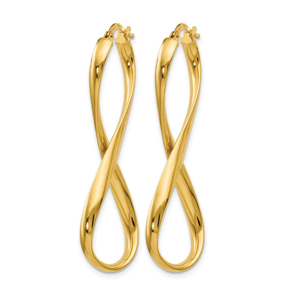 14K Polished Infinity Hoop Earrings