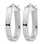 14K White Gold Polished U-Shape Hoop Earrings