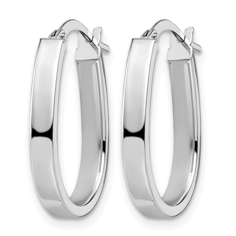 14K White Gold Polished U-Shape Hoop Earrings