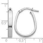 14K White Gold Polished U-Shape Hoop Earrings