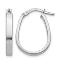 14K White Gold Polished U-Shape Hoop Earrings
