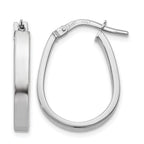 14K White Gold Polished U-Shape Hoop Earrings