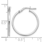 14K White Gold Polished Hoop Earrings