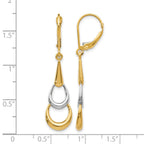 14K Two-tone Polished Leverback Earrings