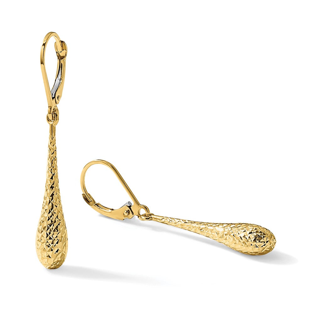 14K D/C Leverback Earrings