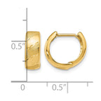 14K Polished and Satin Hinged Hoop Earrings