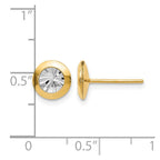 14K Rhodium and Polished and D/C Post Earrings