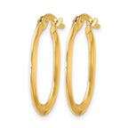 14K Polished Oval Hinged Hoop Earrings
