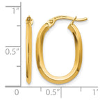 14K Polished Oval Hinged Hoop Earrings