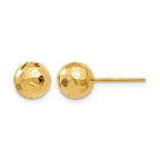 14K Polished Faceted Post Earrings