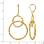 14K Scratch Finish Round Leverback Earrings