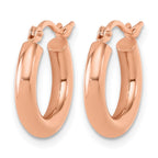 14K Rose Gold 3mm Polished Hoop Earrings