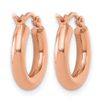 14K Rose Gold 3mm Polished Hoop Earrings