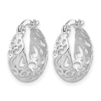 14K White Gold Polished Hoop Earrings