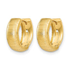 14K Polished and Textured Hinged Hoop Earrings