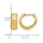 14K Polished and Textured Hinged Hoop Earrings