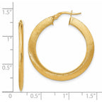 14K Brushed Hinged Hoop Earrings