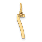 14k Small Elongated Number 7 Charm