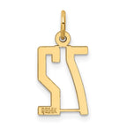 14k Small Elongated Number 72 Charm