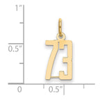14k Small Elongated Number 73 Charm
