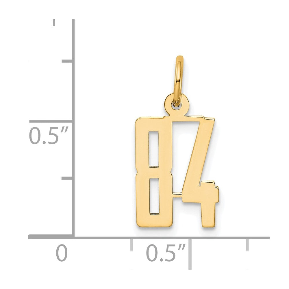 14k Small Elongated Number 84 Charm