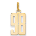 14k Small Elongated Number 98 Charm
