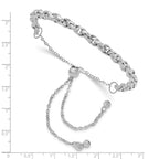 14K White Gold Polished Fancy Link Adjustable Bracelet