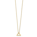 14K Polished Triangle Pendant 16 inch w/2 in extender Necklace