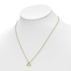 14K Polished Triangle Pendant 16 inch w/2 in extender Necklace