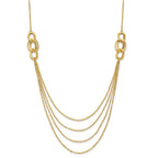14K Polished Four Layer Rope Chain 18 inch Necklace