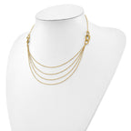 14K Polished Four Layer Rope Chain 18 inch Necklace