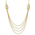 14K Polished Four Layer Rope Chain 18 inch Necklace