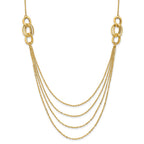 14K Polished Four Layer Rope Chain 18 inch Necklace